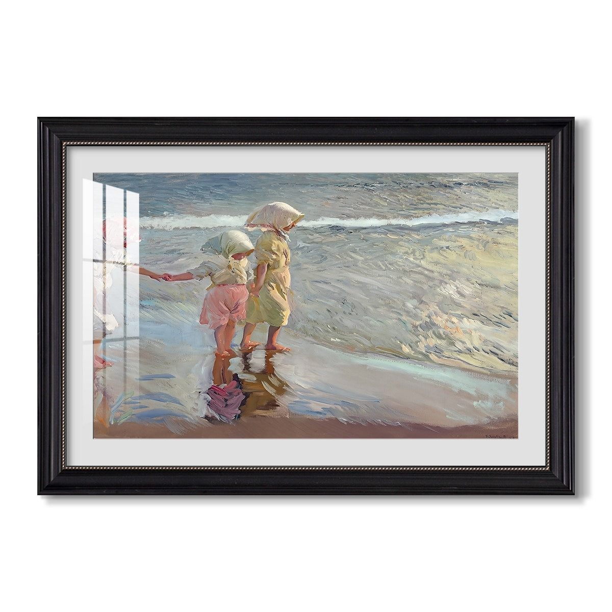 The Three Sisters On The Beach 1908 Joaquin Sorolla Custom Framed Print