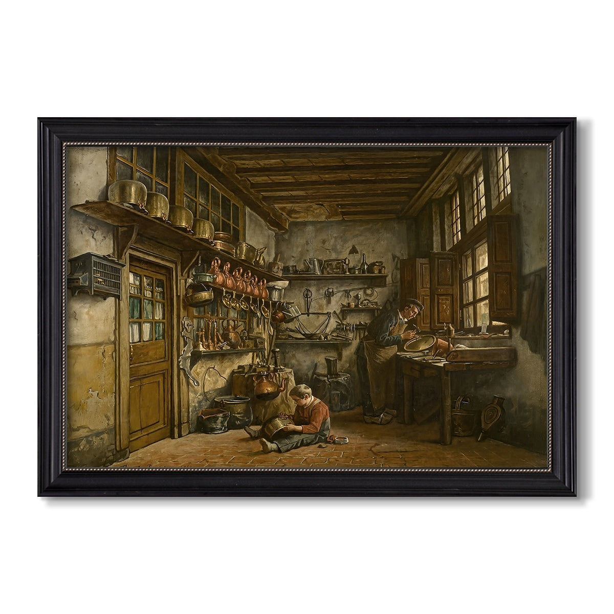 The Tinker 1861 Henri De Braekeleer Custom Framed Canvas