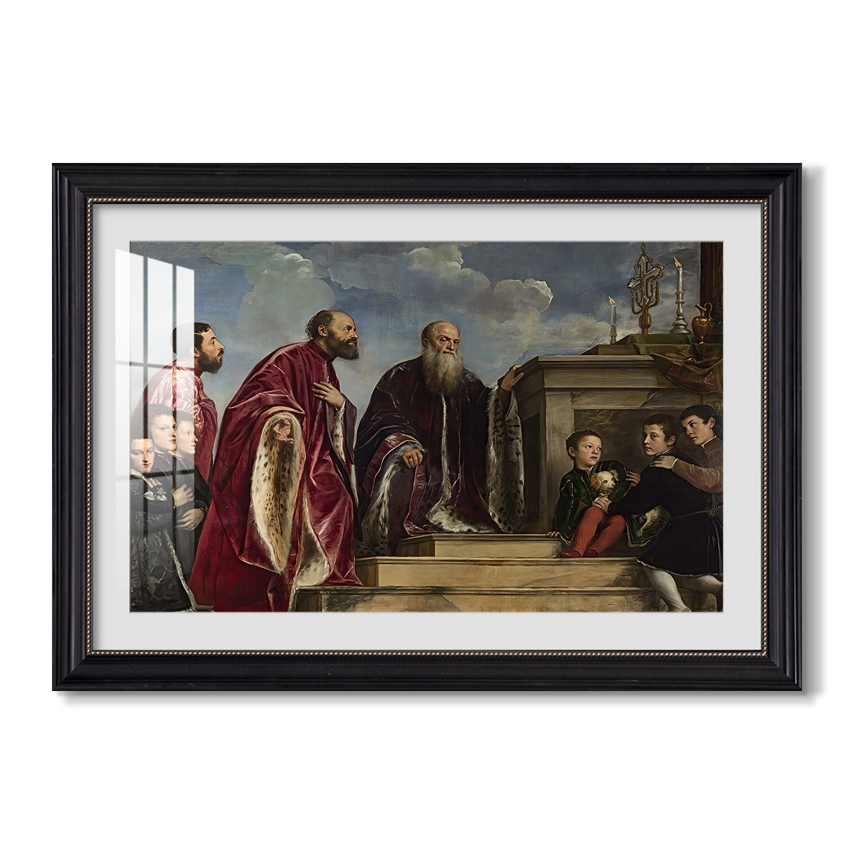 The Vendramin Family Venerating A C 1540 1545 Titian Custom Framed Print