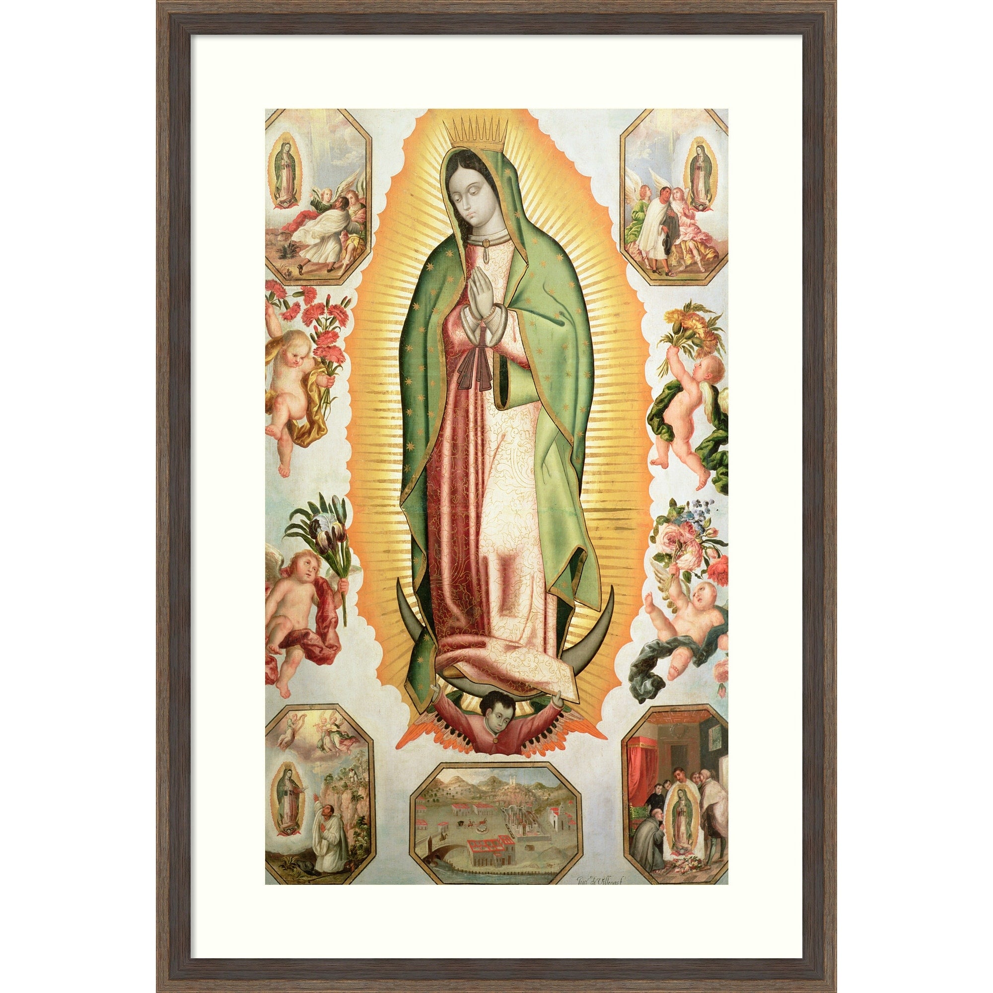 The Virgin Of Guadalupe By Juan De Villegas Wood Framed Wall Art Print