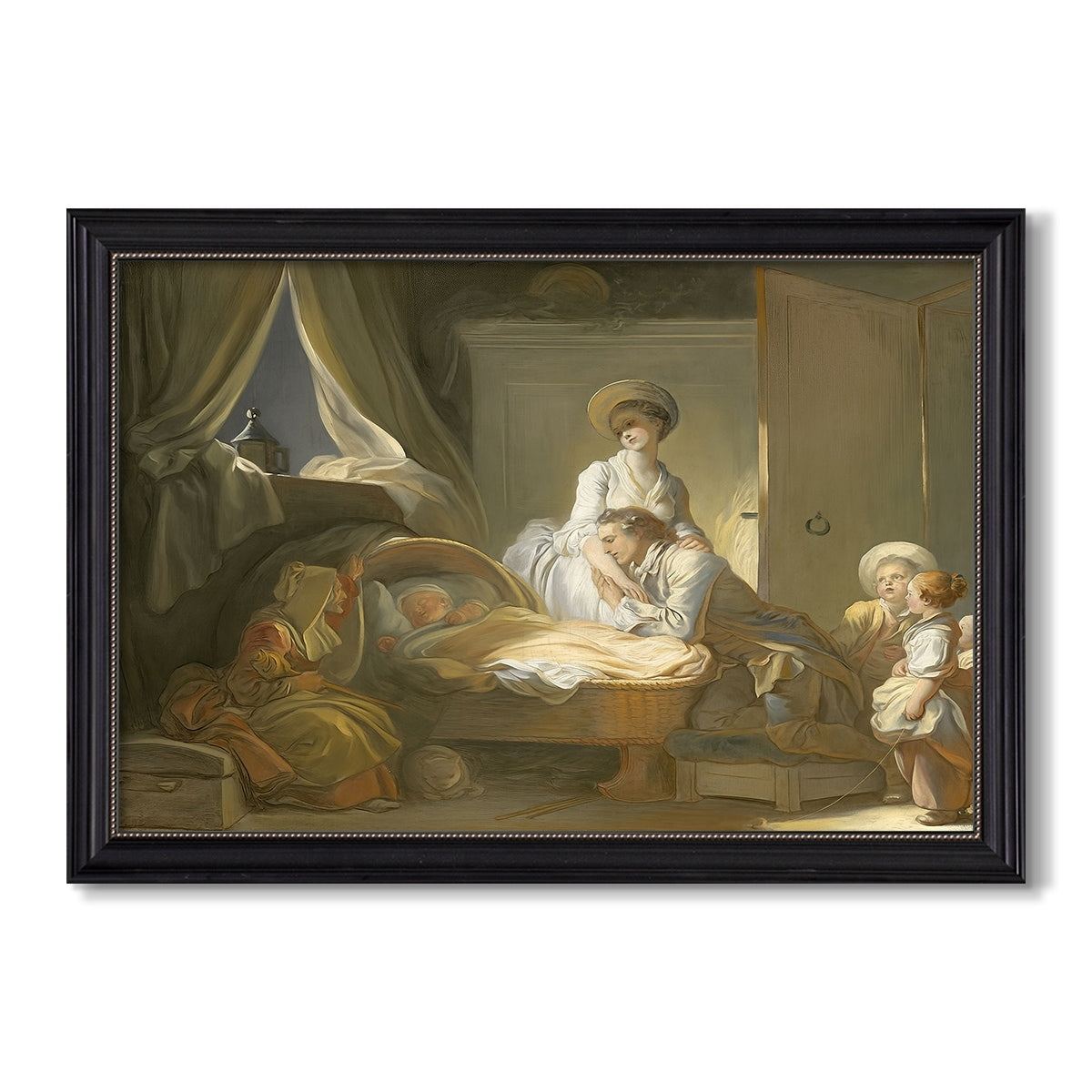 The Visit To The Nursery C 1775 Jean Honore Fragonard Custom Framed Canvas