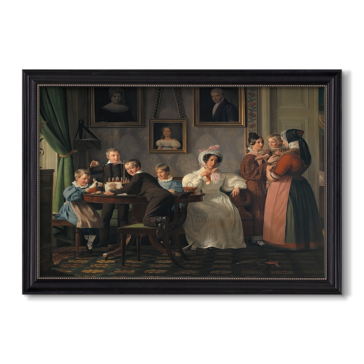 The Waagepetersen Family 1836 Wilhelm Marstrand Custom Framed Canvas