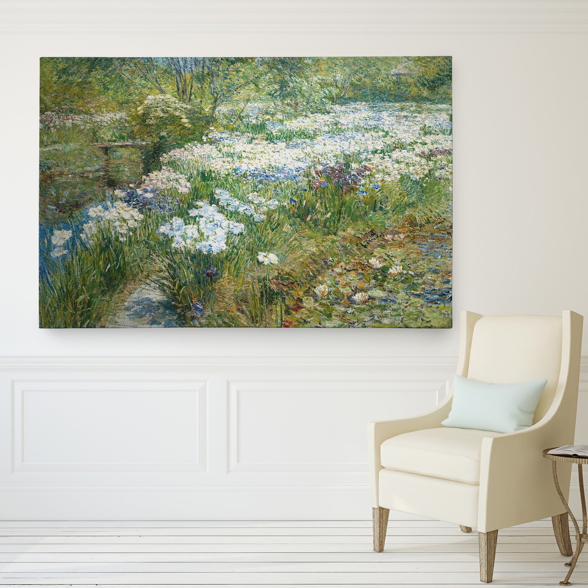 Wexford Home Childe Hassam The Water Garden Hand Wrapped Glicee Canvas Art