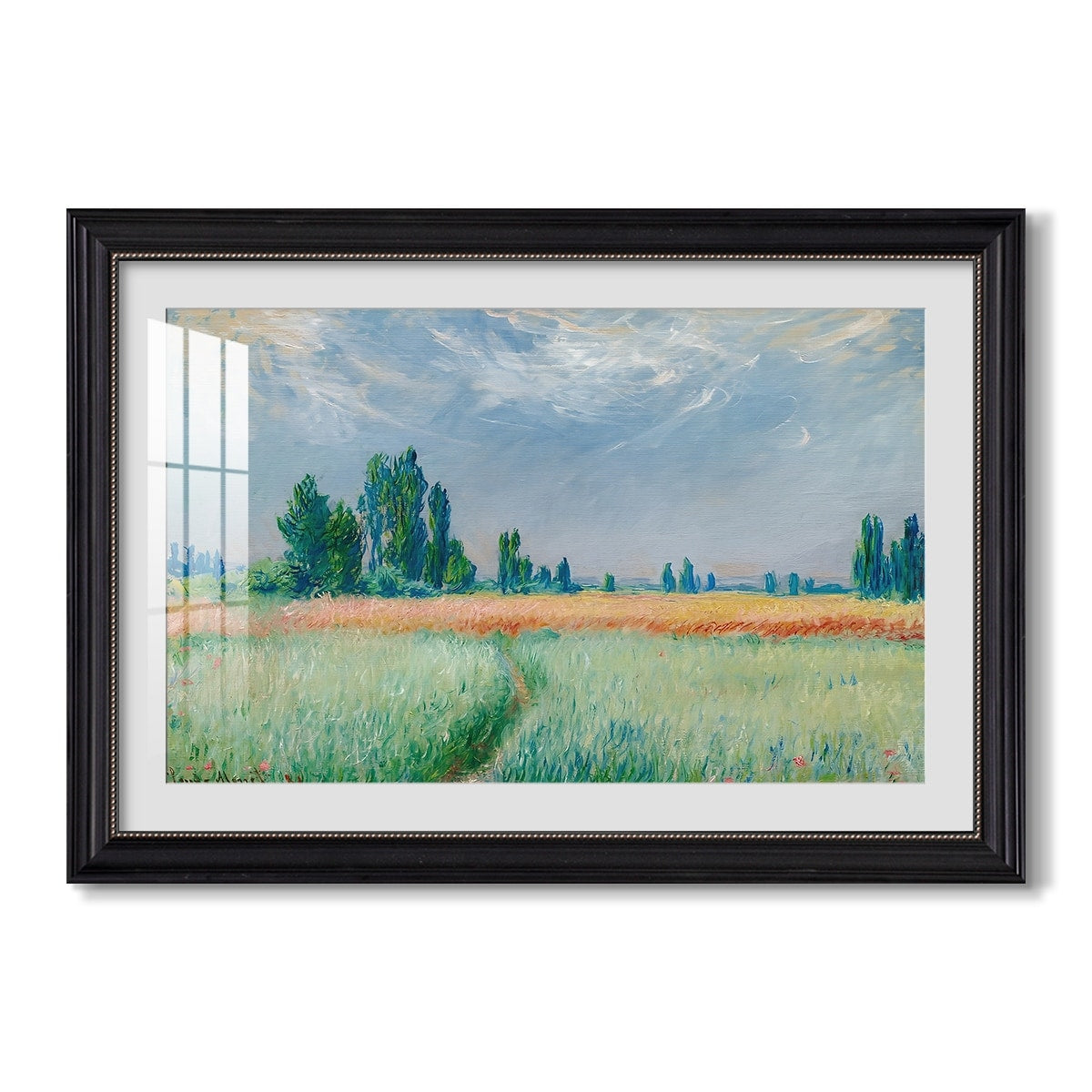 The Wheat Field 1881 Claude Monet Custom Framed Print