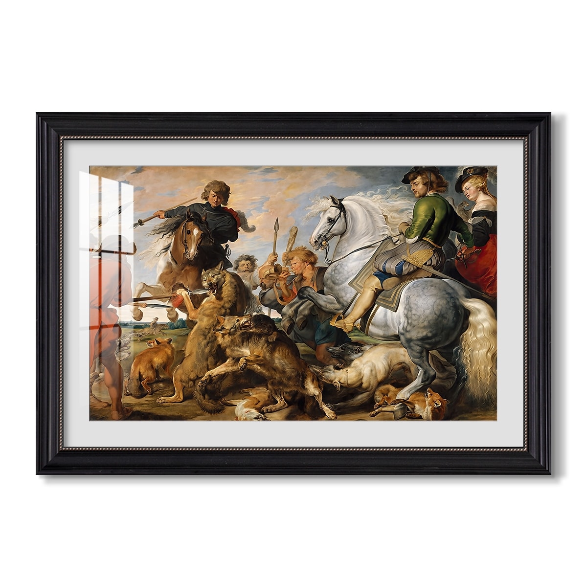 The Wolf And Fox Hunt C 1616 Peter Paul Rubens Custom Framed Print