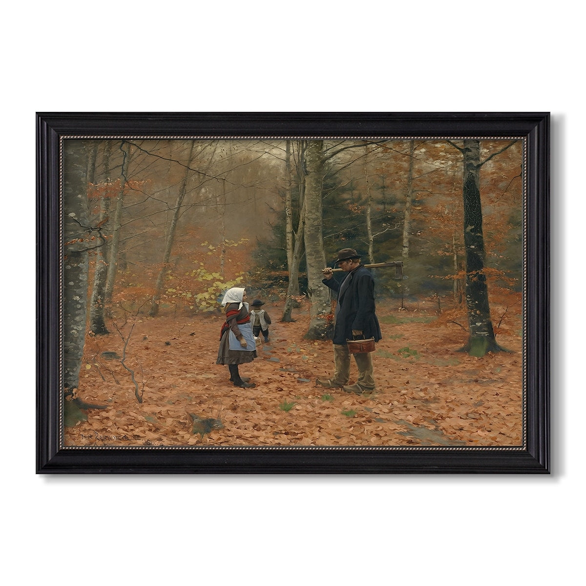 The Woodman And His Children 1886 Hans Andersen Brendekilde Custom Framed Canvas