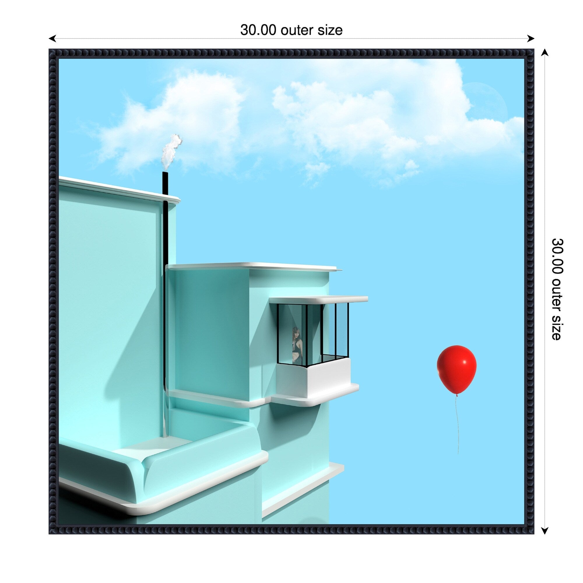 The Red Balloon By Michael Allmaier Framed Canvas Wall Art Print
