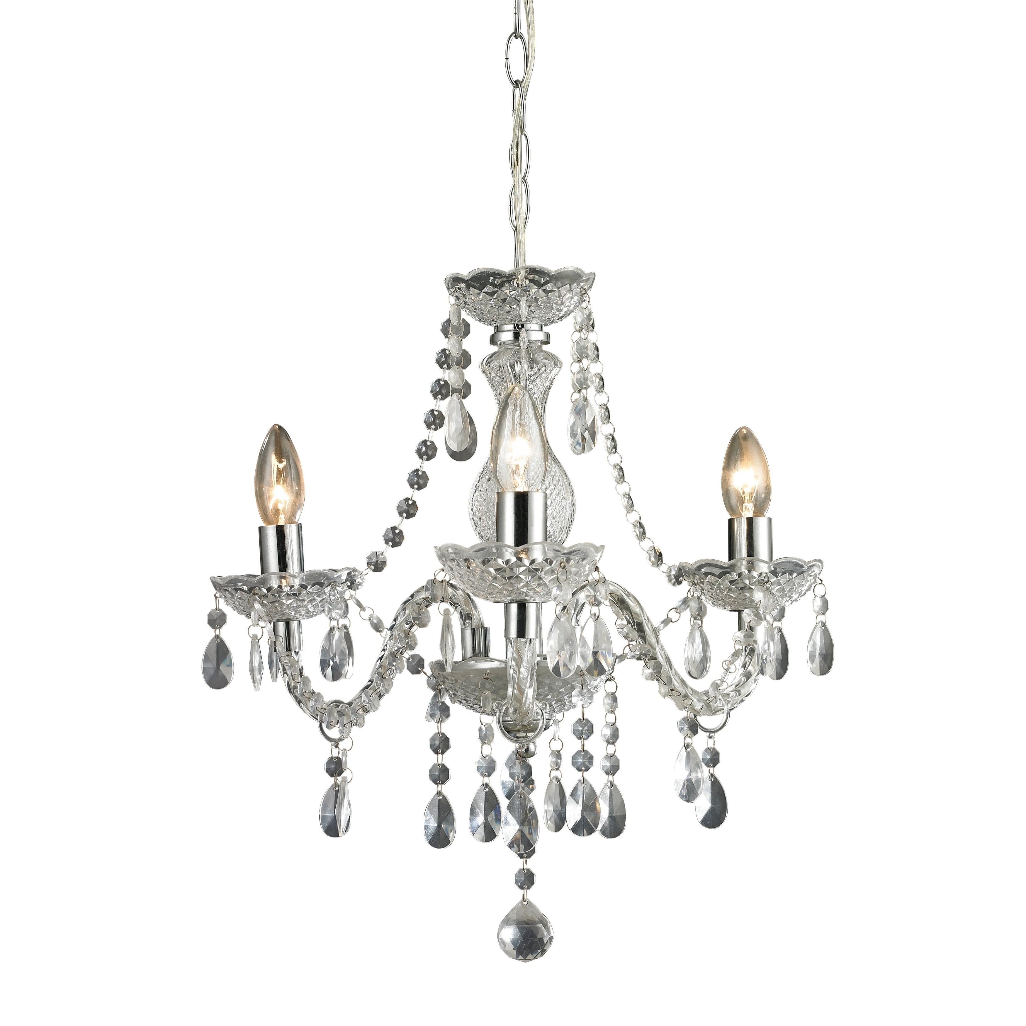 Theatre 16 Inch Wide 3 Light Chandelier In Clear 16In W X 16In D X 17.5In H