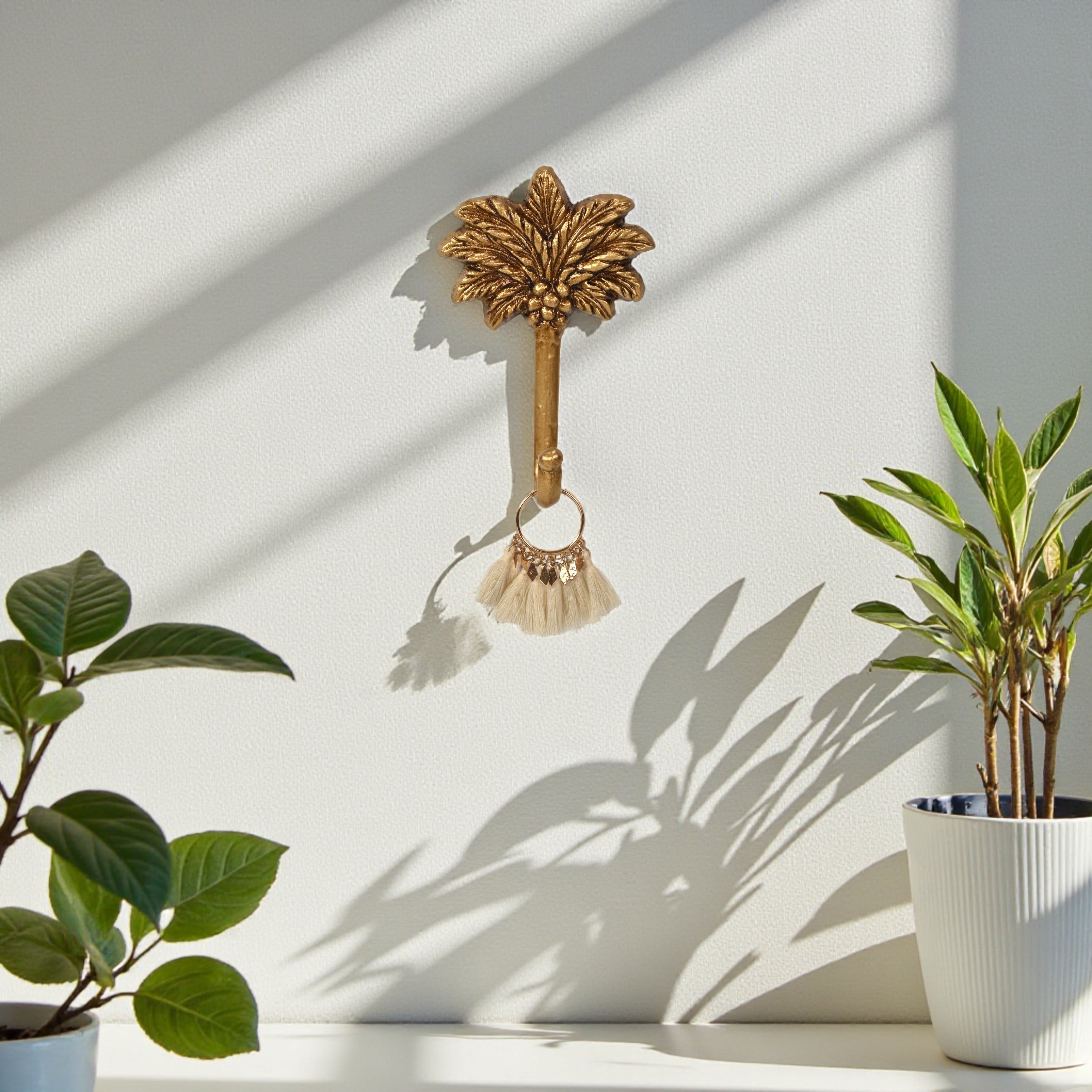 Theira Palm Tree Gold Cast Iron Wall Hook N A
