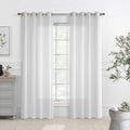 Rhapsody Lined European Style 84 Inch Voile Curtain Panel Pair