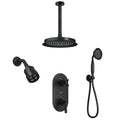 Thermostatic Shower System With 9 In. Rain Shower Head 4 In. Wall Mount Shower And Handheld Shower 3 Spray Shower Faucet Set