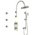 Thermostatic Shower System With 9 In. Rain Shower Head Handheld Shower And 3 Body Jets 3 Spray Wall Mount Shower Faucet Set