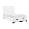 Thiem Full Bed With Footboard Storage Picture Frame Molding Black White