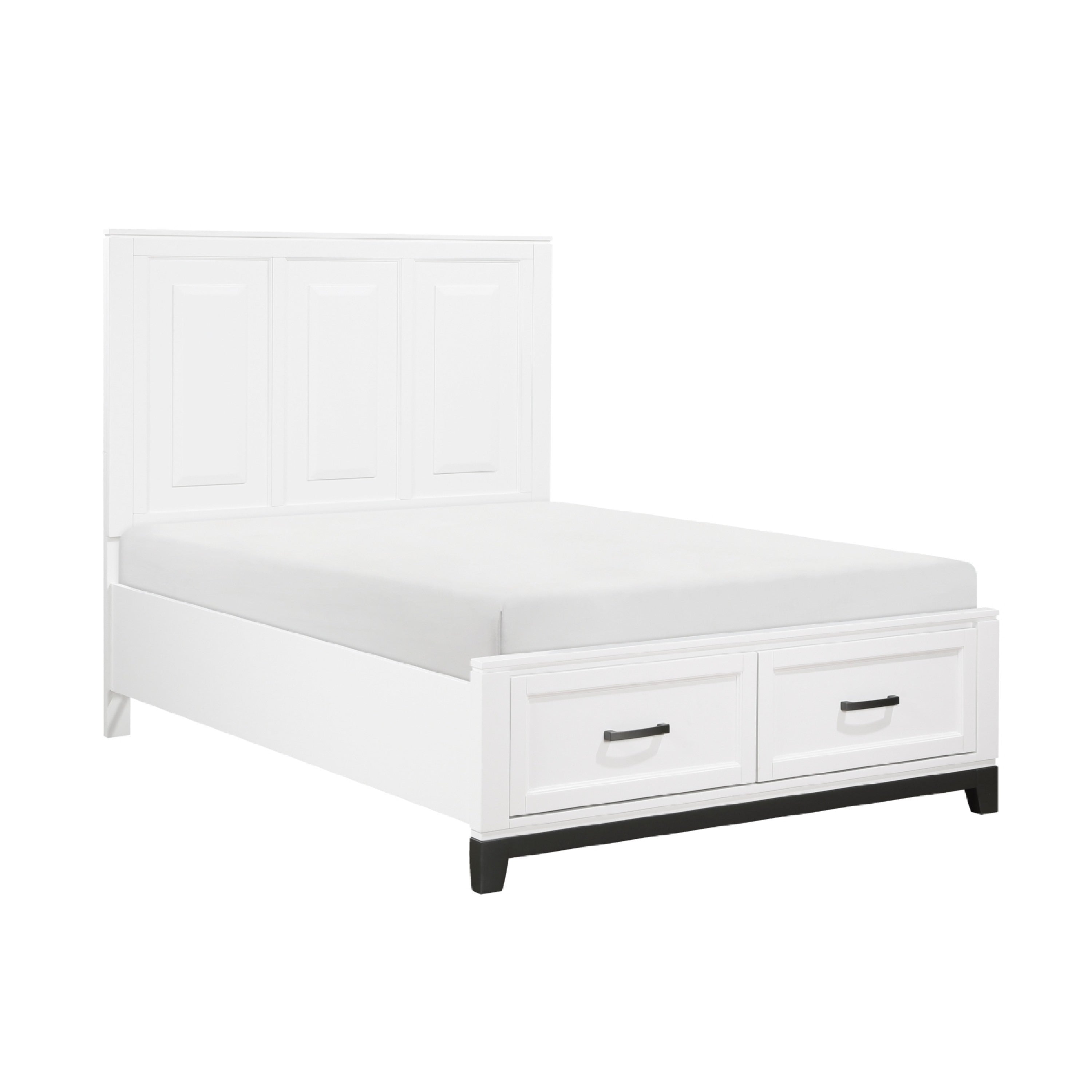 Thiem Full Bed With Footboard Storage Picture Frame Molding Black White