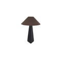 Thierry Table Lamp Triangular Hammered Metal Angled Cotton Shade Aged Black Finish