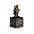 Think Outside The Box Bronzed Sculpture.
