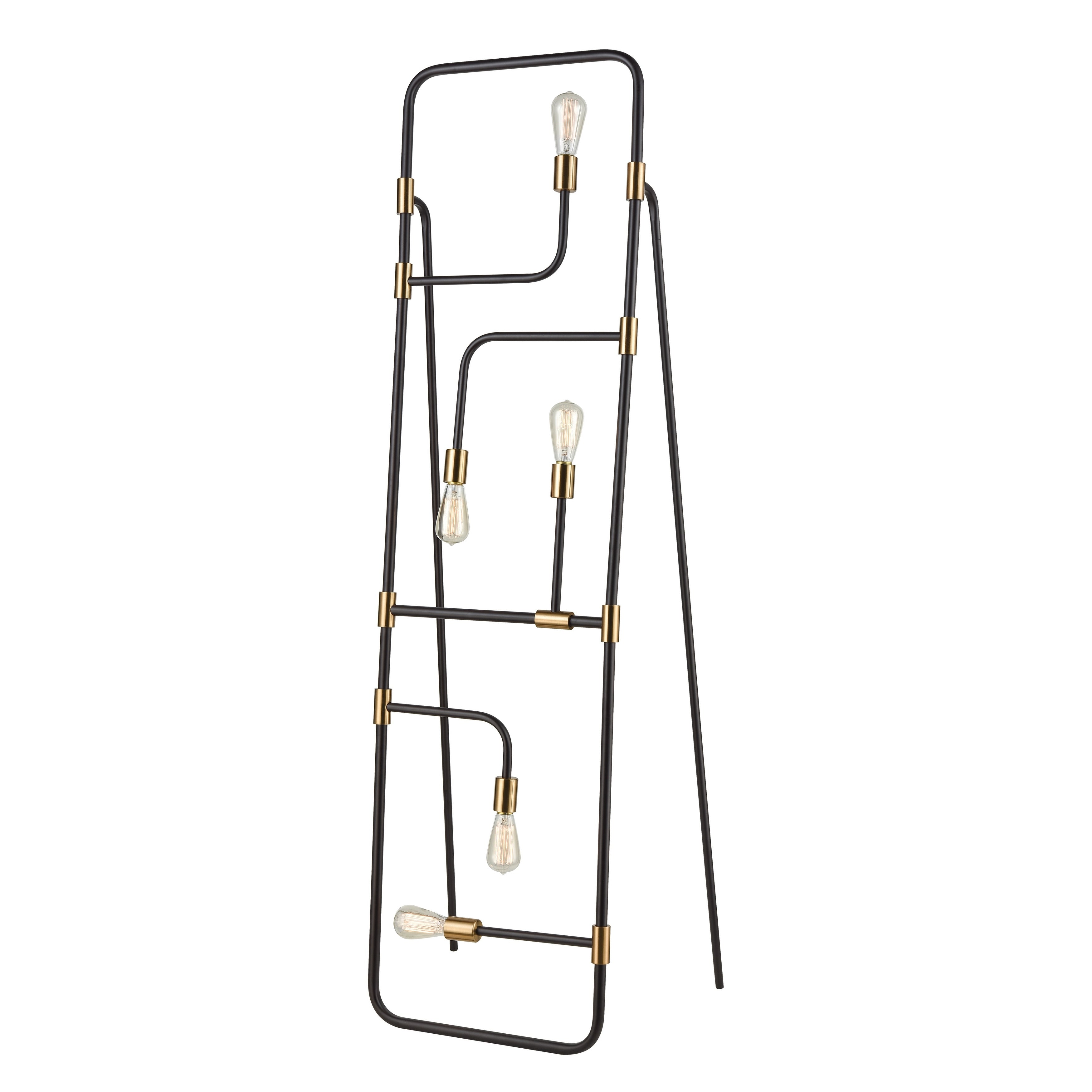 Think Tank 64 High 5 Light Floor Lamp Black 64 Inch H