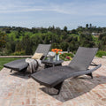 Thira Outdoor 3 Piece Aluminum Wicker Chaise Lounge Set By Christopher Knight Home