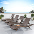Thira Outdoor Aluminum Wicker Chaise Lounge By Christopher Knight Home Set Of 4