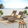 Thira Outdoor Aluminum Wicker Chaise Lounge By Christopher Knight Home Set Of 2