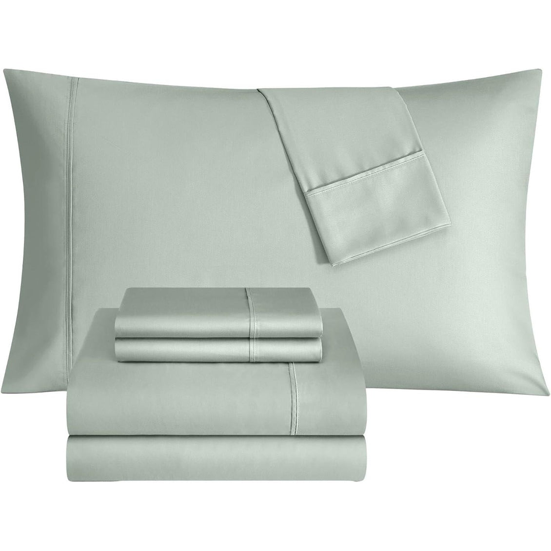 Thomasville 1500 Thread Count Green 6 Piece Premium Cotton Rich Sateen Sheet Set