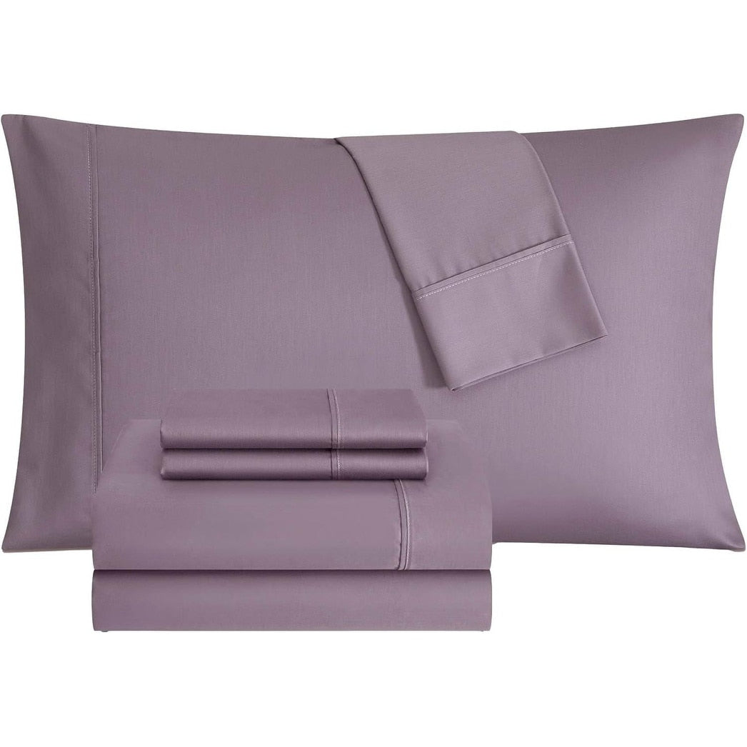 Thomasville 1500 Thread Count Purple 6 Piece Premium Cotton Rich Sateen Sheet Set