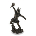 Thor Norse God Of Thunder Wielding Hammer Sculptured Bronzed Statue