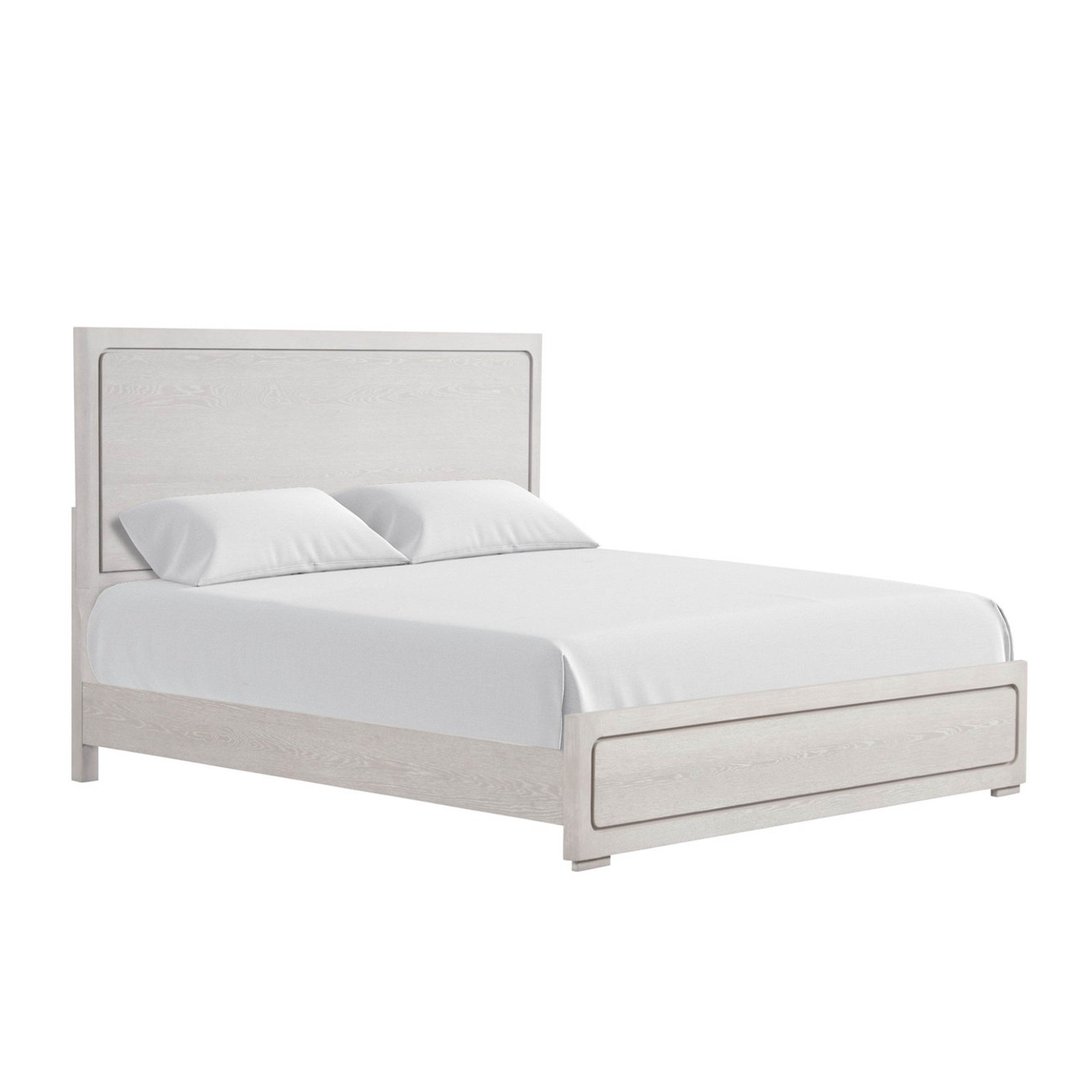Thorne Queen Bed Panel Design Rounded Edges White Oak Wood