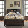 Thornwood Hills Rock Beaten Grey With Saw Cuts Queen Bookcase Bed