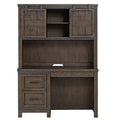 Thornwood Hills Youth Rock Beaten Grey Student Desk And Hutch