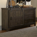 Thornwood Hills Youth Rock Beaten Grey Barn Door Dresser