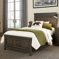 Thornwood Hills Rock Beaten Grey With Saw Cuts Twin Panel Bed