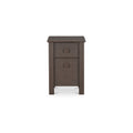 Thorvik Nightstand Solid Oak And Oak Veneer Two Drawers Oversize Oak Handles Curved Corners Dark Brown
