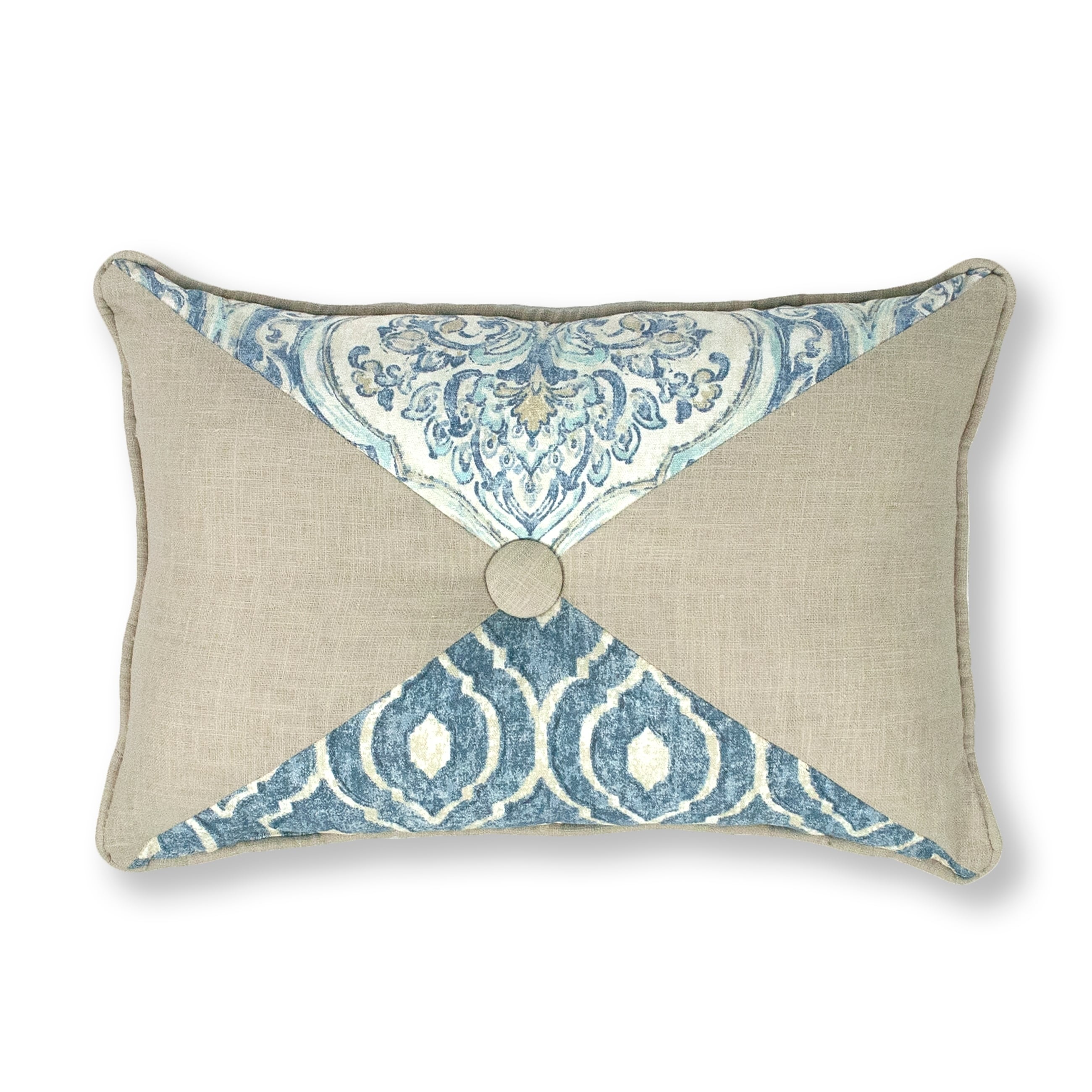 Thread And Weave Magnolia Blue Pieced Boudoir Pillow