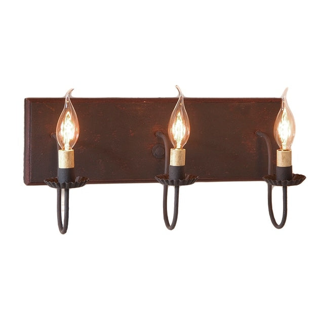Three Arm Vanity Light In Hartford Black With Rd Stripe