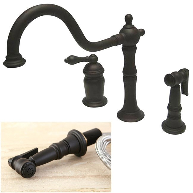 Three Hole Kitchen Faucet With Sprayer