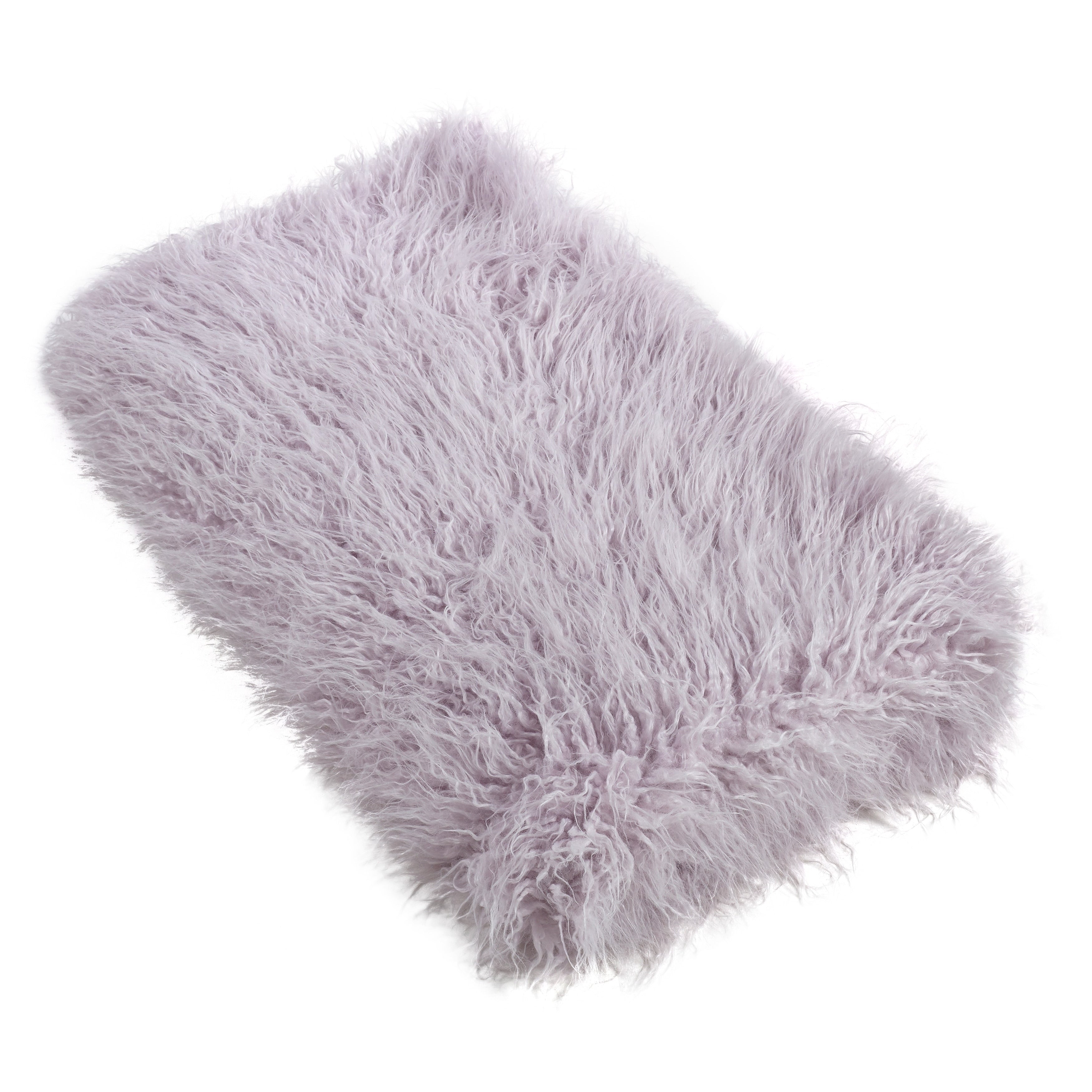 Throw Blanket With Faux Mongolian Fur Design