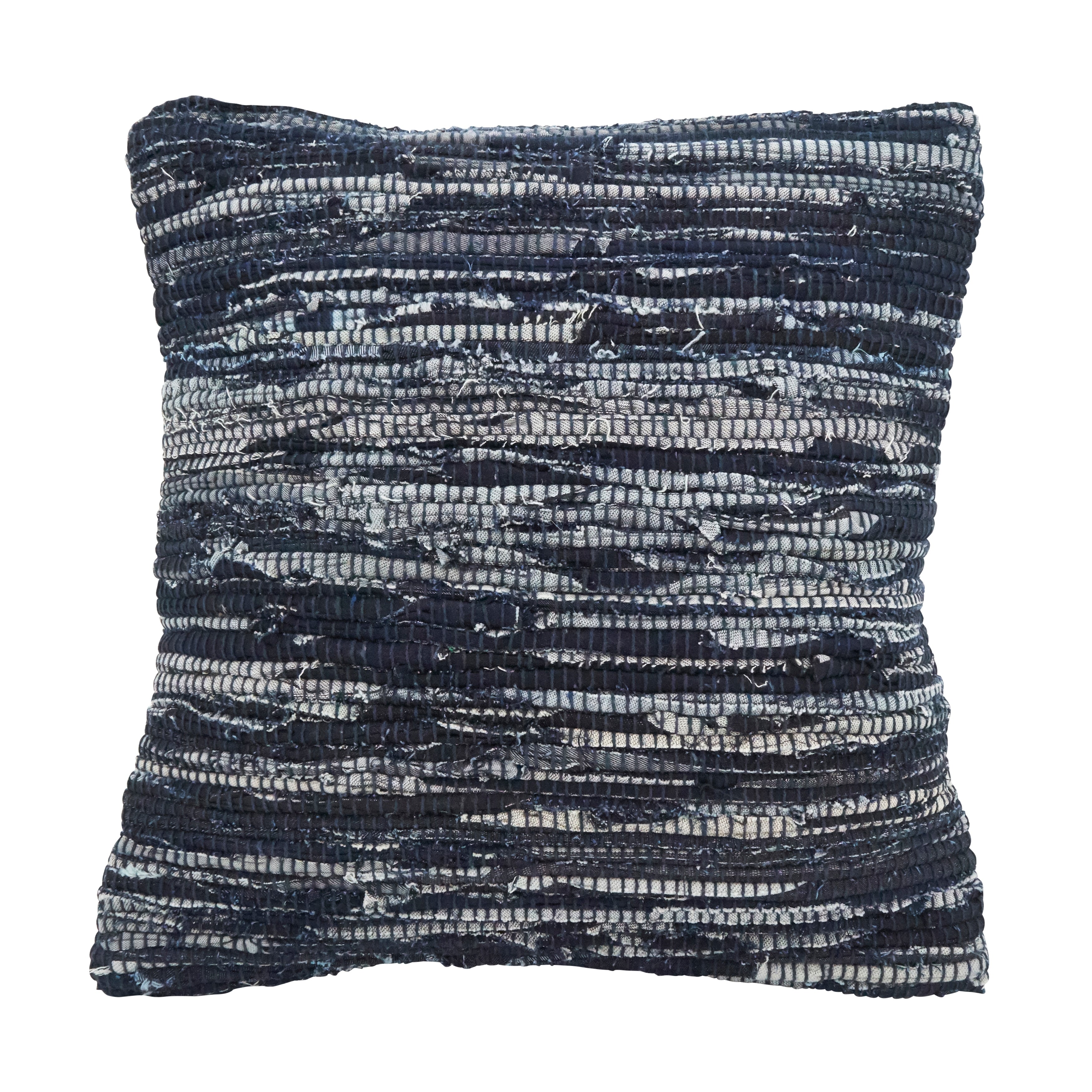 Down Filled Throw Pillow With Chindi Rag Design