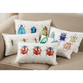 Throw Pillow With Lady Bugs Design