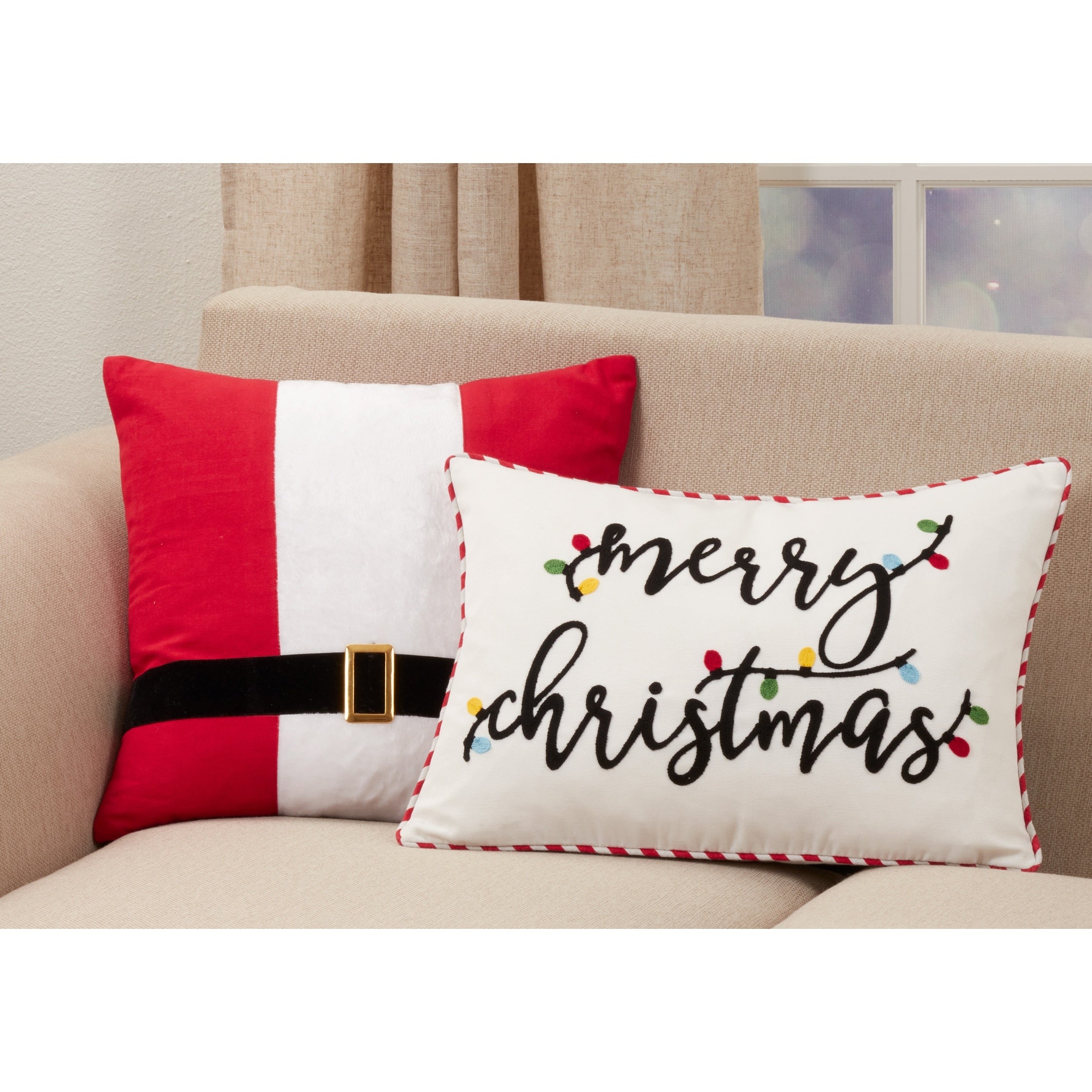 Throw Pillow With Merry Christmas Design