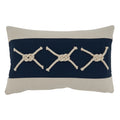Throw Pillow With Rope Knots Appliqu
