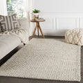 Thurstan Handmade Solid Gray White Area Rug 9 X 12 810 X119
