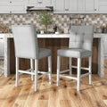 Furniture Of America Tia Antique White Nailhead Counter Height Chairs Set Of 2