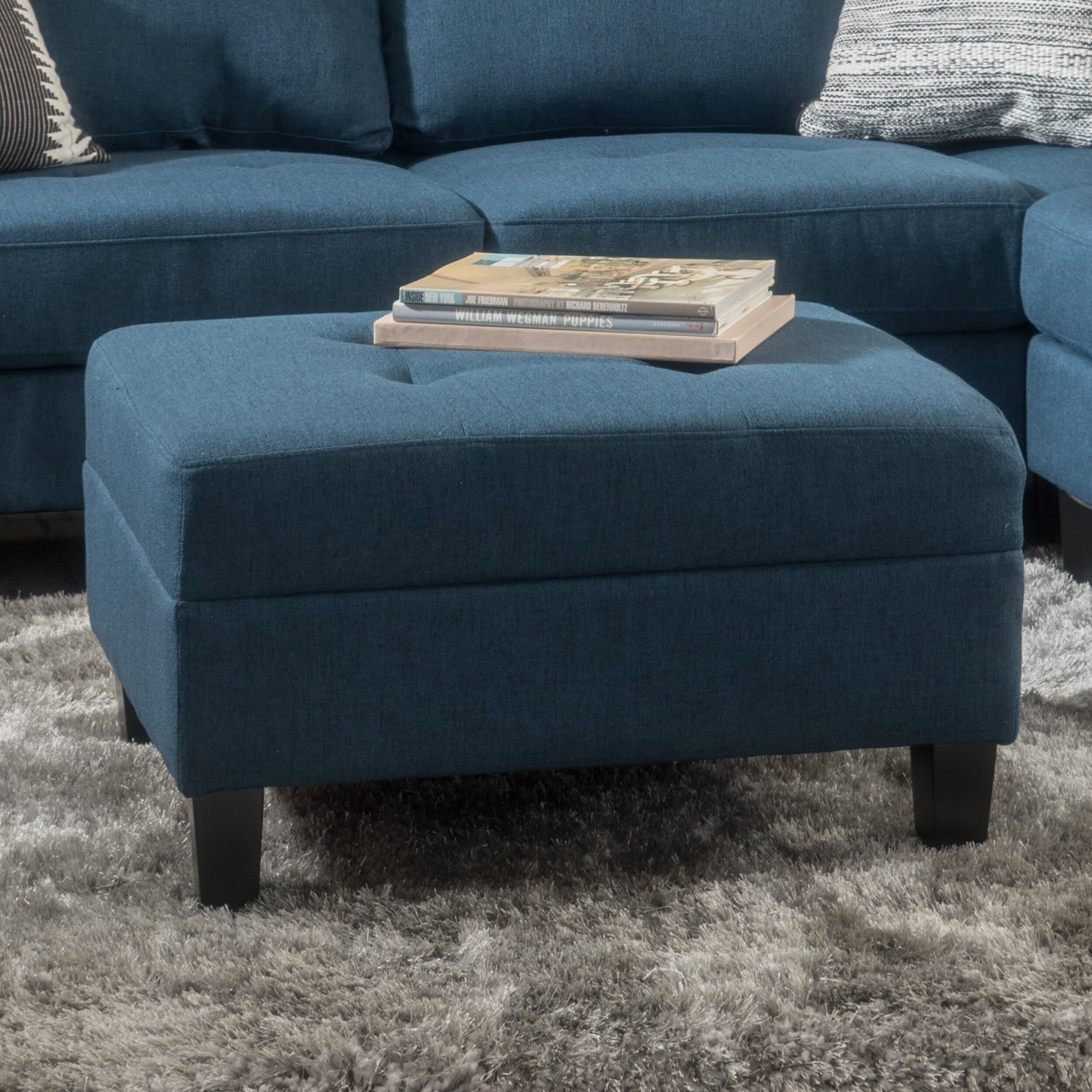 Zahra Tufted Fabric Ottoman By Christopher Knight Home