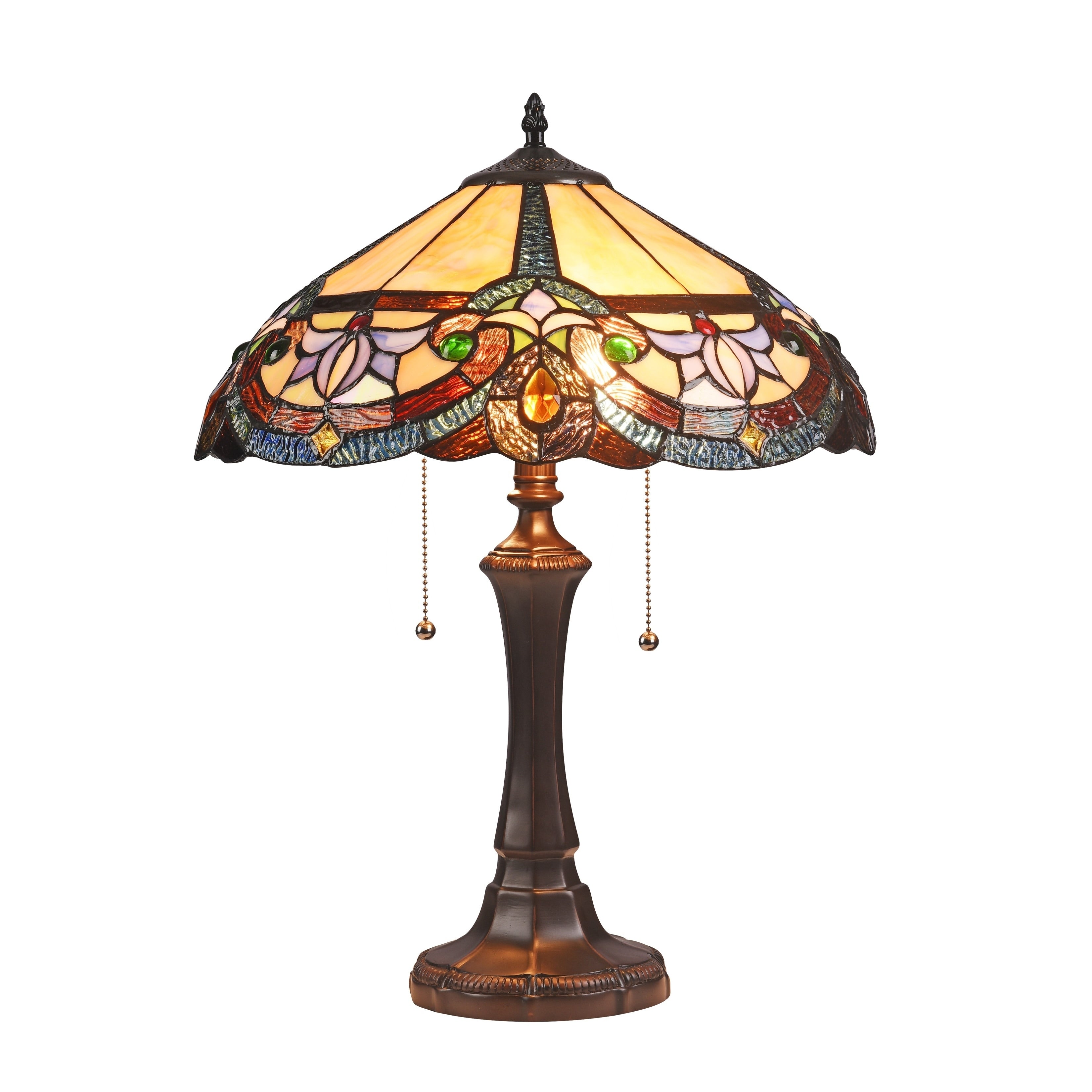 Tiffany Style 2 Light Dark Bronze Table Lamp