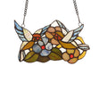 Tiffany Style Bird And Flower Design Suncatcher