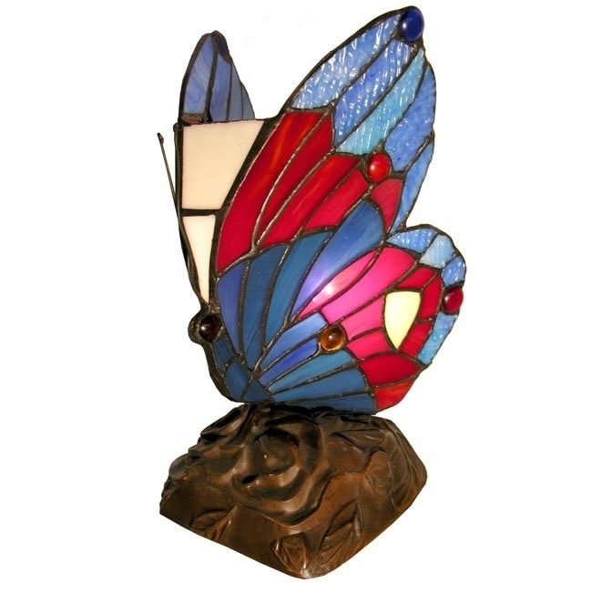 Warehouse Of Tiffany Blue Butterfly Accent Lamp
