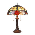 Tiffany Style Floral Design 2 Light Dark Bronze Table Lamp