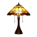 Tiffany Style Floral Design 2 Light Dark Bronze Table Lamp