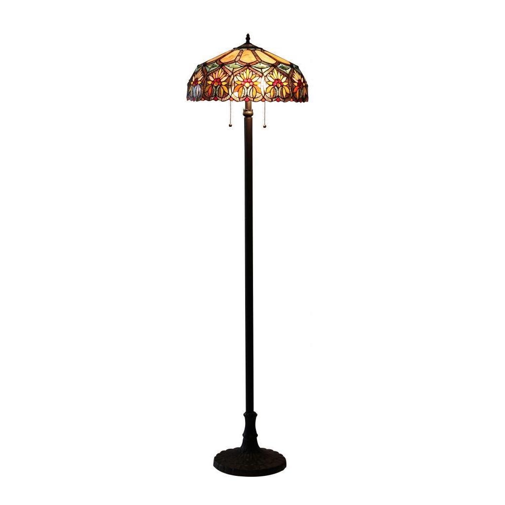 Chloe Tiffany Style Floral Design 2 Light Floor Lamp